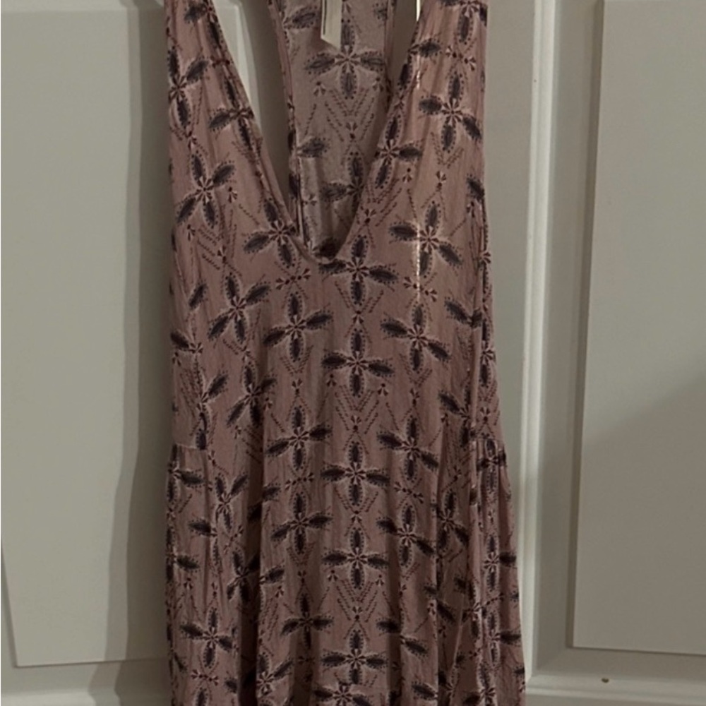 Free People Dusty Pink and Black Geometric Tank Top